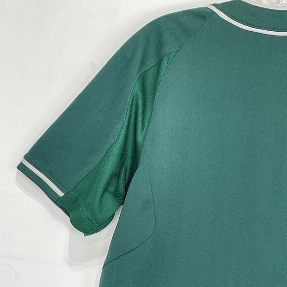 Adidas Baseball Jersey Green White Trim Size M Button Front Short Sleeve Women' - Picture 11 of 14